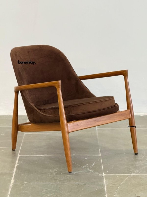 Handmade Designer Inspired by Ib Kofod Larsen Wooden Armchair and Ottoman Armchair and Ottoman - Bone Inlay Furnitures