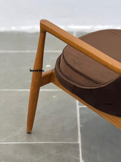 Handmade Designer Inspired by Ib Kofod Larsen Wooden Armchair and Ottoman Armchair and Ottoman - Bone Inlay Furnitures