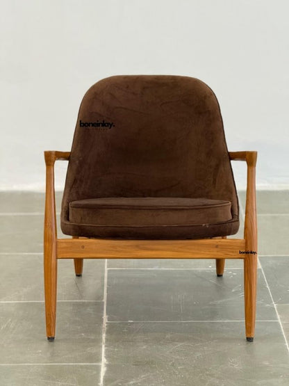 Handmade Designer Inspired by Ib Kofod Larsen Wooden Armchair and Ottoman Armchair and Ottoman - Bone Inlay Furnitures