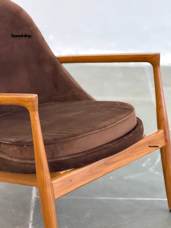 Handmade Designer Inspired by Ib Kofod Larsen Wooden Armchair and Ottoman Armchair and Ottoman - Bone Inlay Furnitures