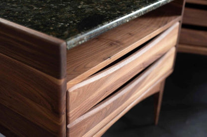 Handmade Designer Solid Wooden Nightstand with two drawers and One Shelf Nightstand - Bone Inlay Furnitures