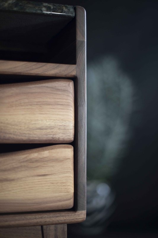 Handmade Designer Solid Wooden Nightstand with two drawers and One Shelf Nightstand - Bone Inlay Furnitures