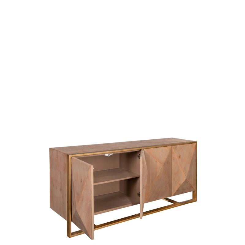 Handmade Embossed Metal Sideboard Buffet, Four Door Cabinet Buffet & Sideboard - Bone Inlay Furnitures