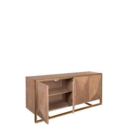 Handmade Embossed Metal Sideboard Buffet, Four Door Cabinet Buffet & Sideboard - Bone Inlay Furnitures