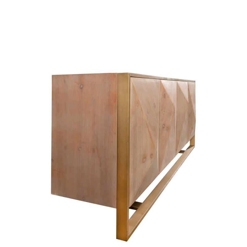 Handmade Embossed Metal Sideboard Buffet, Four Door Cabinet Buffet & Sideboard - Bone Inlay Furnitures