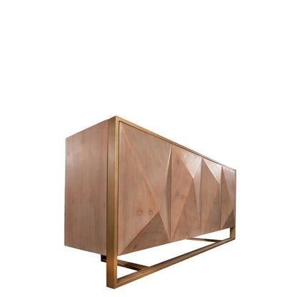 Handmade Embossed Metal Sideboard Buffet, Four Door Cabinet Buffet & Sideboard - Bone Inlay Furnitures