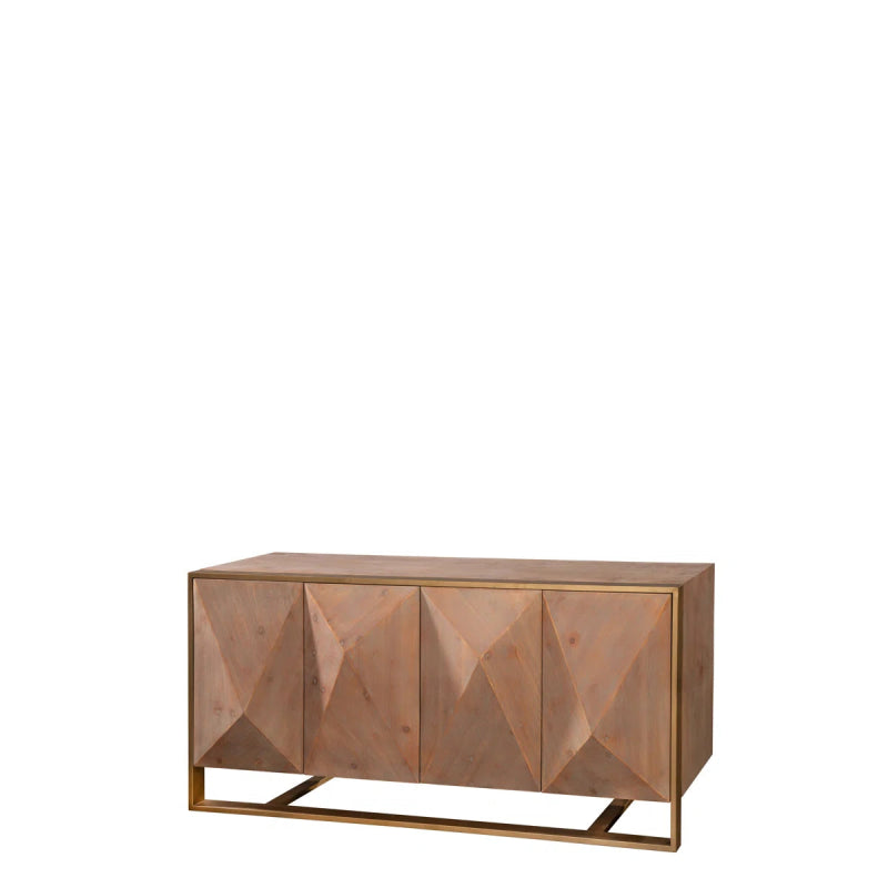 Handmade Embossed Metal Sideboard Buffet, Four Door Cabinet Buffet & Sideboard - Bone Inlay Furnitures