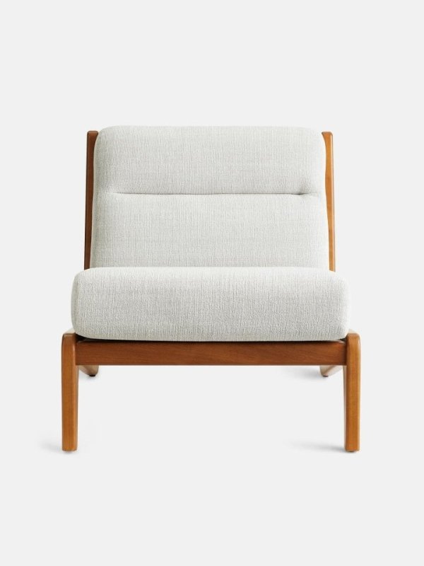 Handmade Fletcher Armless Lounge Chair | Vintage - inspired Wooden Chair Chair - Bone Inlay Furnitures