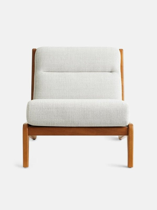 Handmade Fletcher Armless Lounge Chair | Vintage - inspired Wooden Chair Chair - Bone Inlay Furnitures