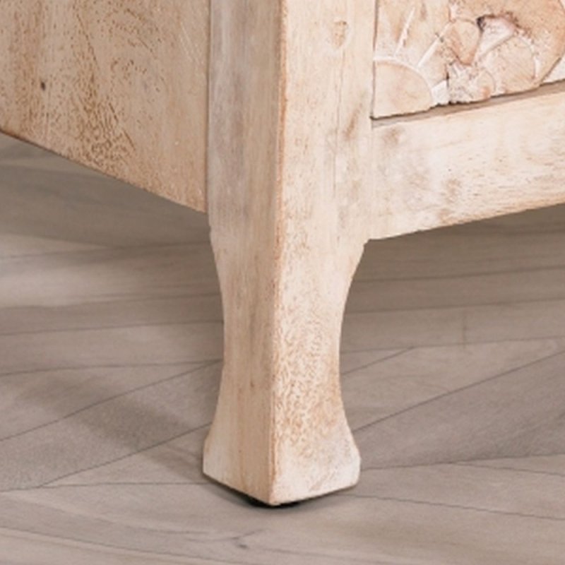 Handmade Floral Carving Cabinet | Hand Carved Cabinetry Furniture Cabinet - Bone Inlay Furnitures