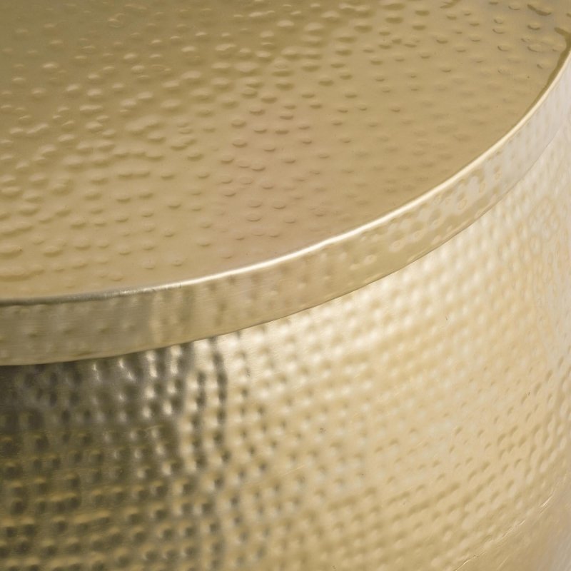 Handmade Gold Hammered Embossed Coffee Table | Brass Metal Round Center Table Coffee Table - Bone Inlay Furnitures