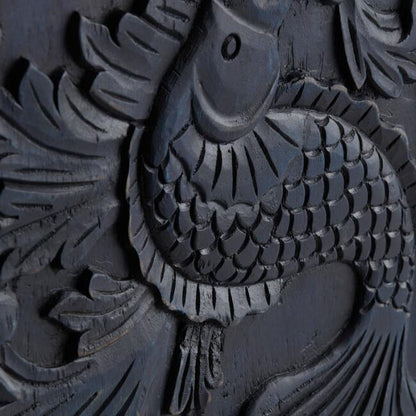 Handmade Hand Carved Indian Traditional Fish Nairi Design Armoire Closet Armoire - Bone Inlay Furnitures