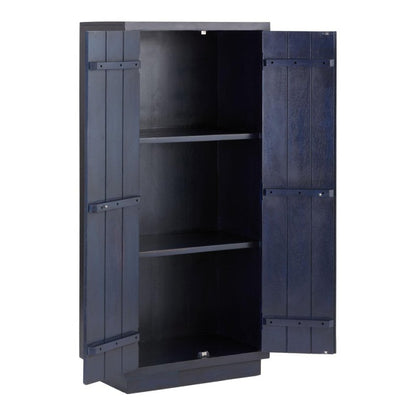 Handmade Hand Carved Indian Traditional Fish Nairi Design Armoire Closet Armoire - Bone Inlay Furnitures