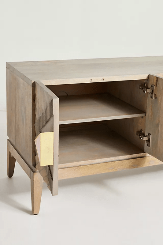 Handmade Handcarved Samuel Media Console table | Woodcarving TV unit Media Console Table - Bone Inlay Furnitures