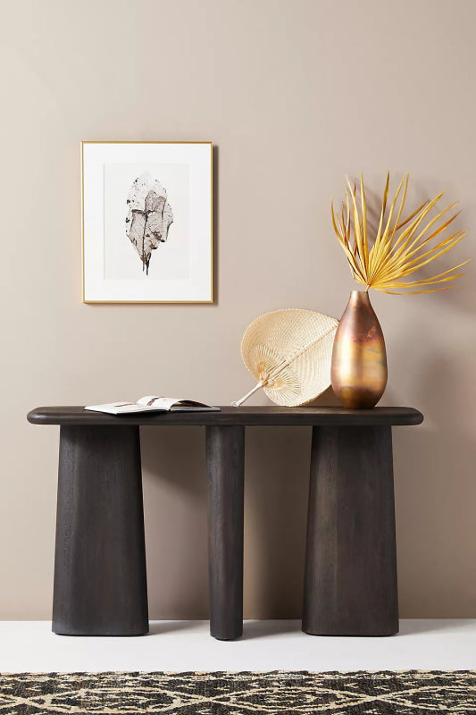 Handmade Kalle Sculptural Console Table | Wooden entryway table console table - Bone Inlay Furnitures