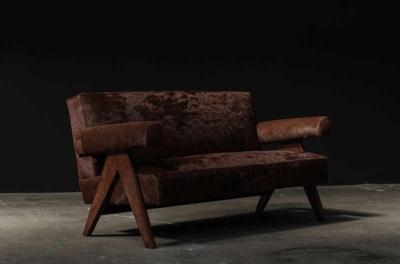 Handmade Pierre Jeanneret Sofa with Arm Sofa - Bone Inlay Furnitures