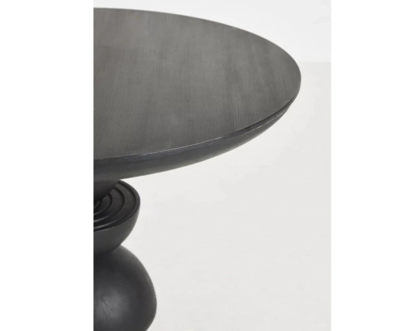 Handmade Round Designer Black Color Dining Table Dining Table - Bone Inlay Furnitures