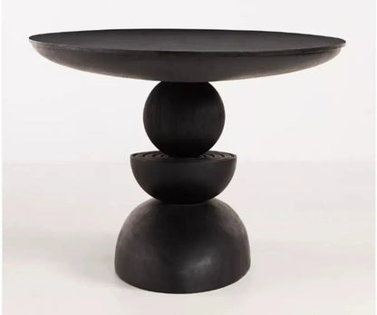 Handmade Round Designer Black Color Dining Table Dining Table - Bone Inlay Furnitures