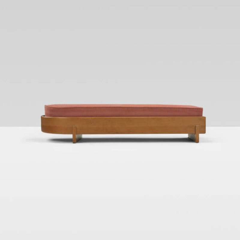 Handmade Sophisticated Brown Armless Upholstered Wooden Bench Daybed - Bone Inlay Furnitures
