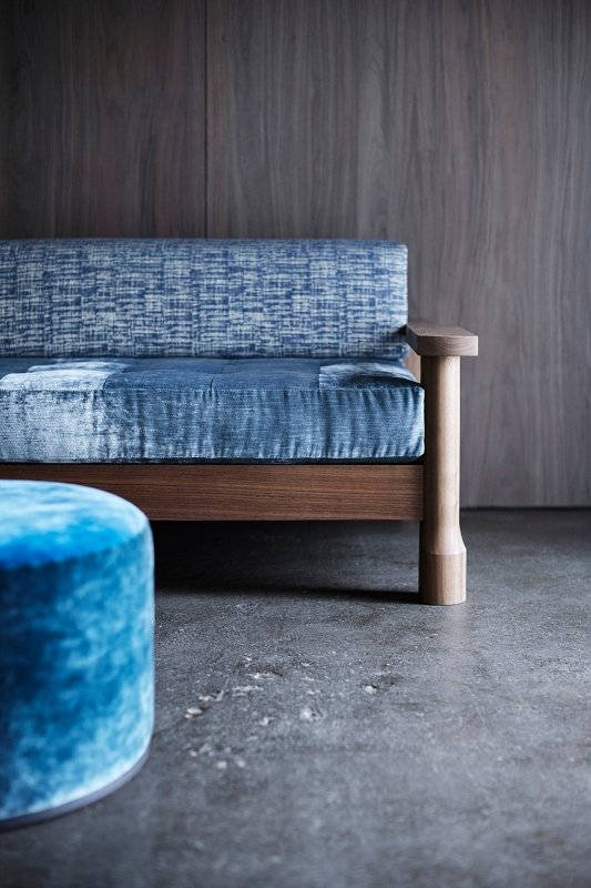 Handmade Teak Wood Upholstered Sofa With Arm Sofa - Bone Inlay Furnitures