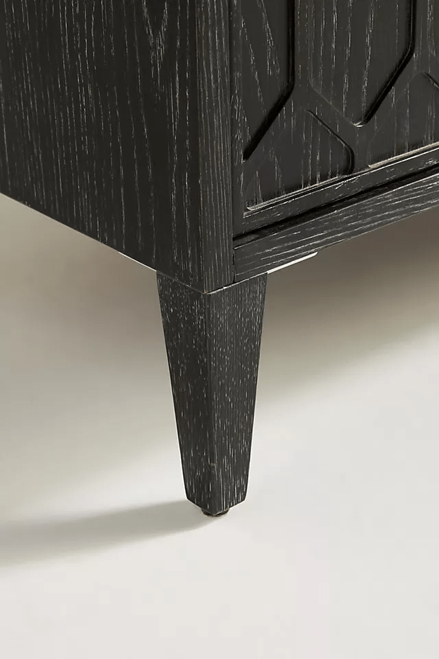 Handmade Textured Trellis Buffet | Hand-carved Black Color Buffet | Indian Furniture Buffet & Sideboard