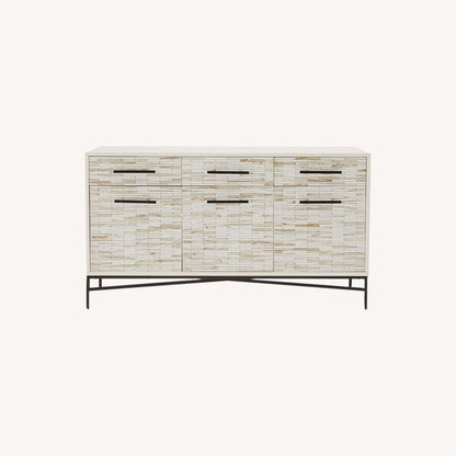 Handmade Tiled Sideboard on Metal Base Bone Inlay Buffet Table Buffet & Sideboard - Bone Inlay Furnitures