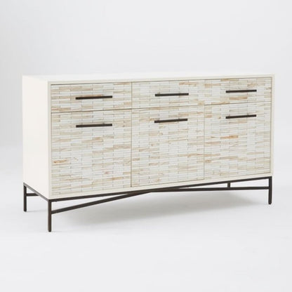 Handmade Tiled Sideboard on Metal Base Bone Inlay Buffet Table Buffet & Sideboard - Bone Inlay Furnitures