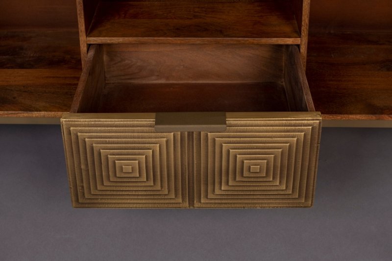 Handmade Two Door Art Deco Brass Metal Sideboard With A Drawer Sideboard - Bone Inlay Furnitures