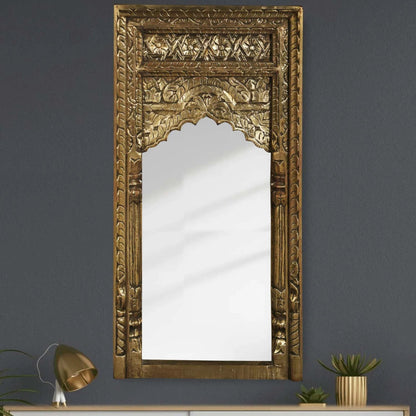 Handmade Wooden Antique Brass Metal Mirror Frame mirror frame - Bone Inlay Furnitures