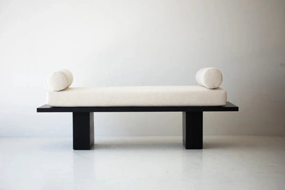 Handmade Wooden Black Color Daybed without Arms Daybed - Bone Inlay Furnitures