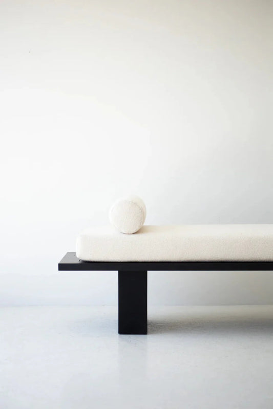 Handmade Wooden Black Color Daybed without Arms Daybed - Bone Inlay Furnitures