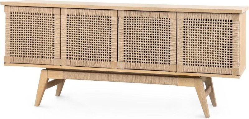 Handmade Wooden Natural Color Rattan Cane Webbing Sideboard Buffet & Sideboard - Bone Inlay Furnitures