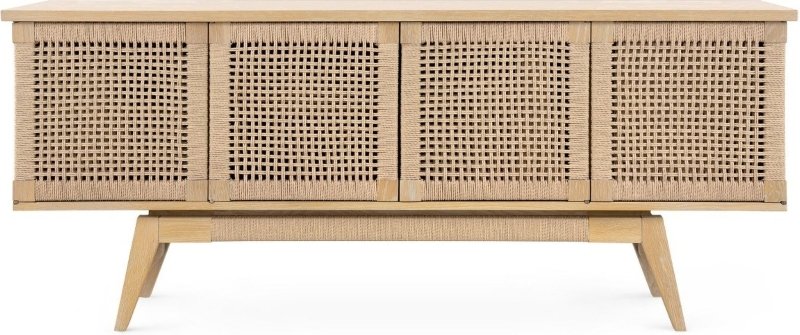 Handmade Wooden Natural Color Rattan Cane Webbing Sideboard Buffet & Sideboard - Bone Inlay Furnitures