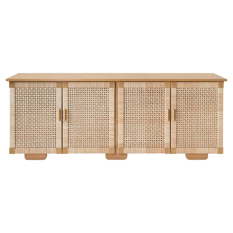 Handmade Wooden Natural Color Sideboard Four Door Caned Buffet Buffet & Sideboard - Bone Inlay Furnitures