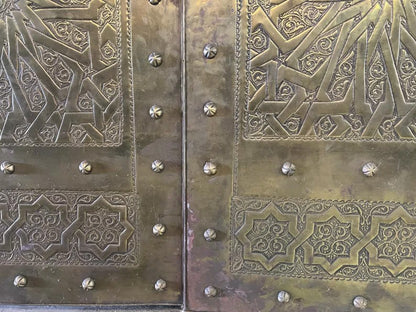 Handmade Designer Gold Moroccan Royal Double Door Armoire