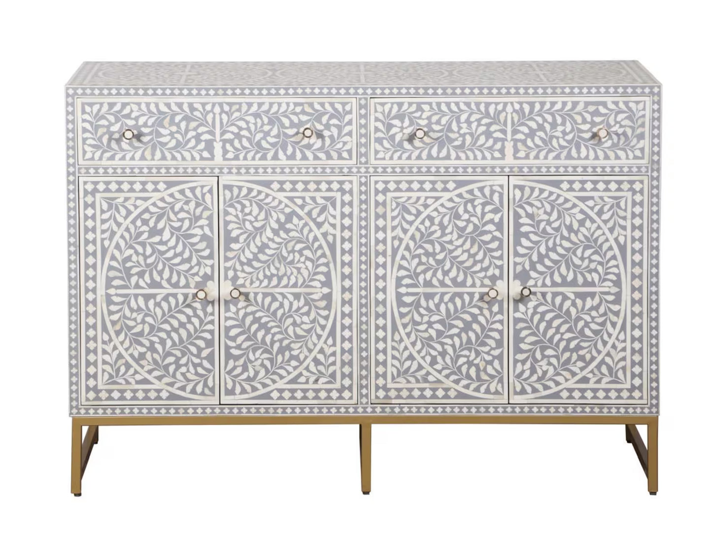 Four Drawers and Four Door Scroll Vine Buffet