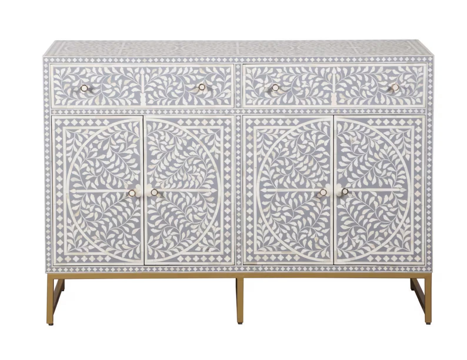 Four Drawers and Four Door Scroll Vine Buffet