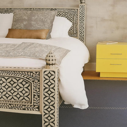 Bone Inlay Four Posts Bed