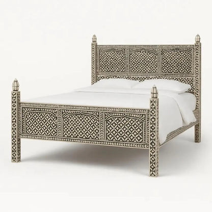 Full Bed with Carved Posts