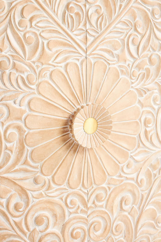 Indigo Hand - Carved Gulliver Armoire Closet – Solid Wood Bedroom Armoire for Apartment Style Living Armoire - Bone Inlay Furnitures