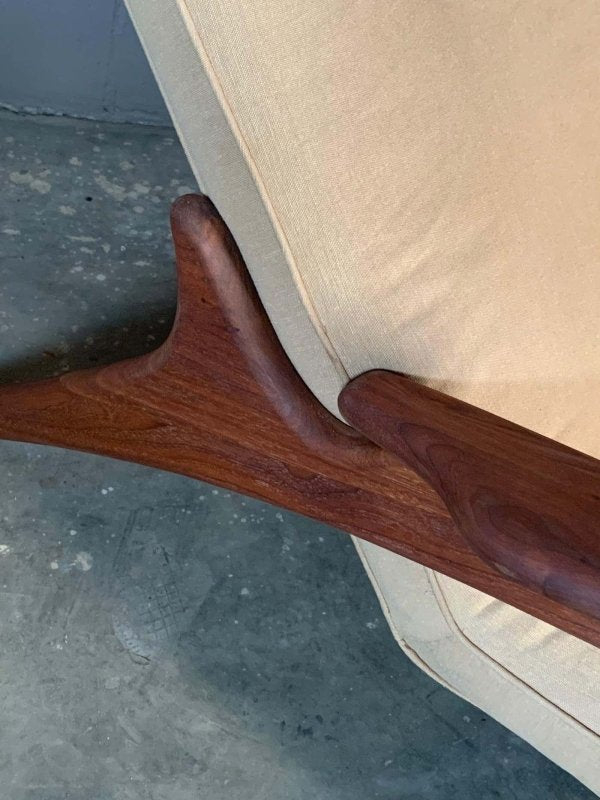 Mid - Century Designer Adrian Pearsall Inspired Lounge Chair and Ottoman Armchair - Bone Inlay Furnitures