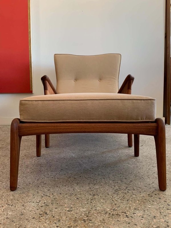 Mid - Century Designer Adrian Pearsall Inspired Lounge Chair and Ottoman Armchair - Bone Inlay Furnitures