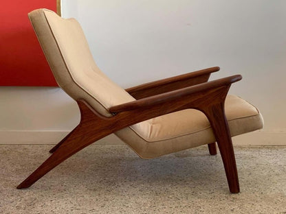 Mid - Century Designer Adrian Pearsall Inspired Lounge Chair and Ottoman Armchair - Bone Inlay Furnitures