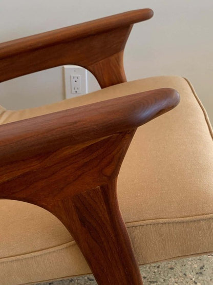 Mid - Century Designer Adrian Pearsall Inspired Lounge Chair and Ottoman Armchair - Bone Inlay Furnitures