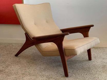 Mid - Century Designer Adrian Pearsall Inspired Lounge Chair and Ottoman Armchair - Bone Inlay Furnitures