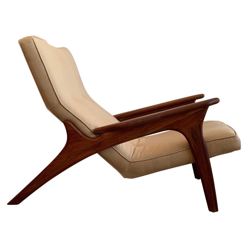 Mid - Century Designer Adrian Pearsall Inspired Lounge Chair and Ottoman Armchair - Bone Inlay Furnitures