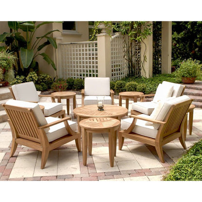 Mid - Century Modern Eleven Piece Patio Lounge Set in Teak Wood Lounge Set - Bone Inlay Furnitures