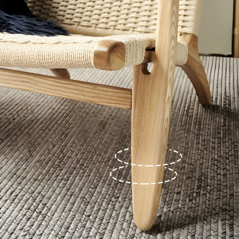 Modern Danish design Coastal Lounge Chair | Japandi Outdoor Patio Lounge Arm Chair by Hans Wegner Chair - Bone Inlay Furnitures