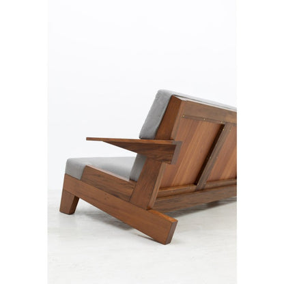 Modern Designer Wooden Lounge Arm Sofa With Upholstery Sofa - Bone Inlay Furnitures