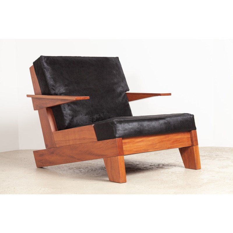 Modern Designer Wooden Lounge Armchair With Upholstery chair - Bone Inlay Furnitures